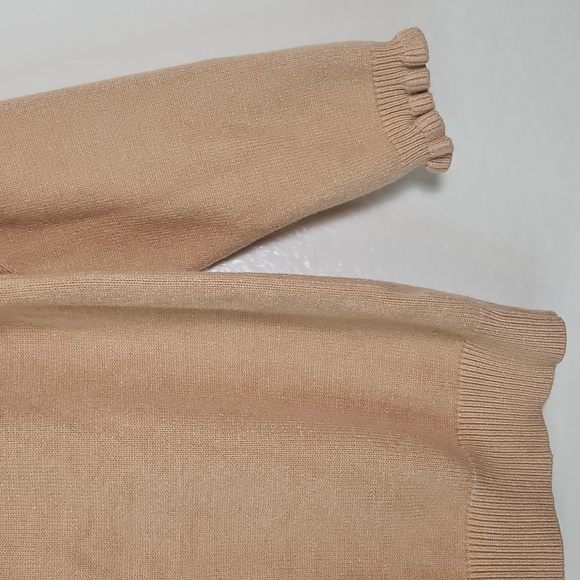 BTFBM Camel Ruffle Button Sweater S - Picture 6 of 12